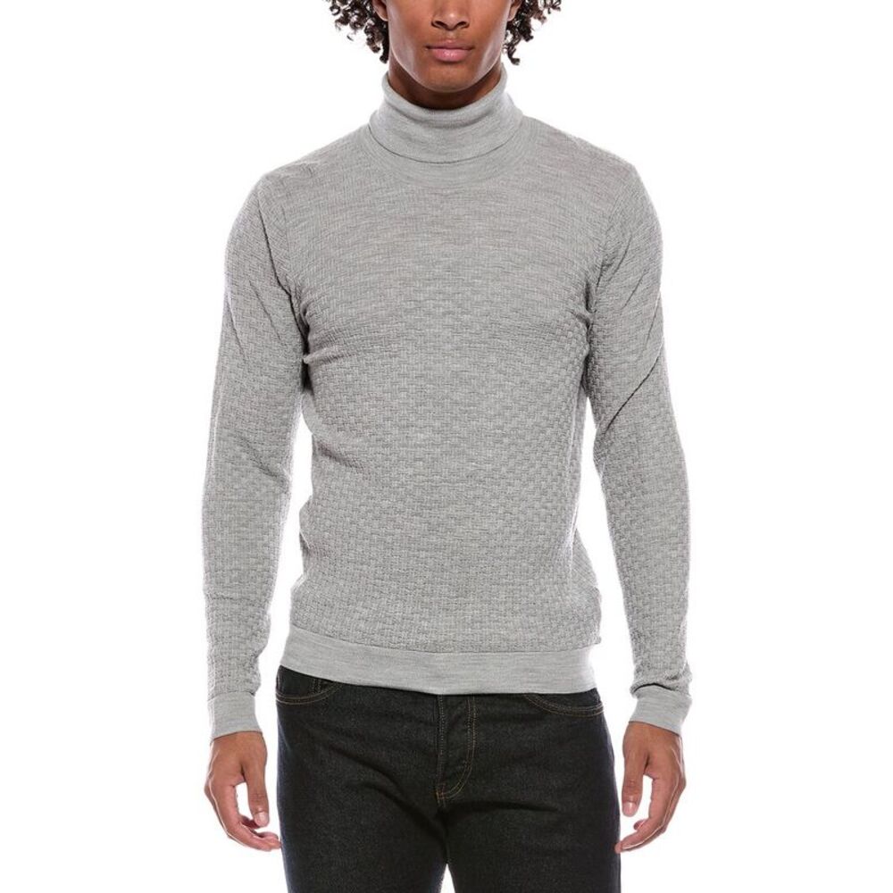 Slowear Mens  Wool-Blend Turtle Neck Sweater, Grey